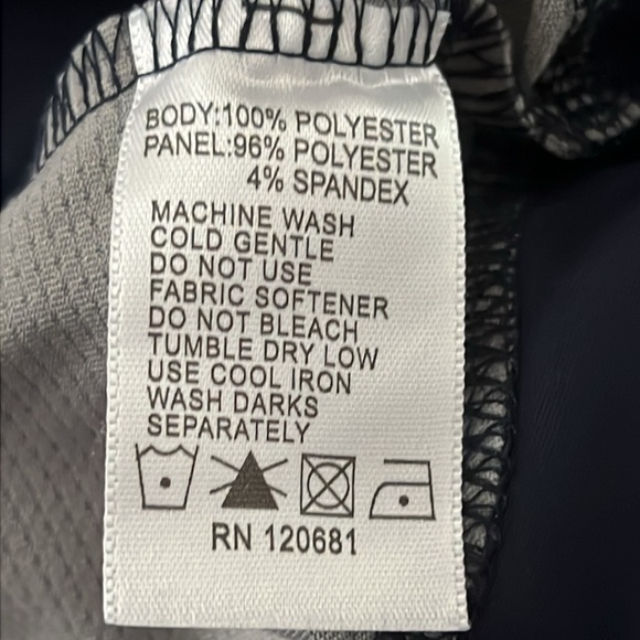 BOOMBAH navy blue and tan quarter zip pull over, has drawstring at bottom - Picture 5 of 5